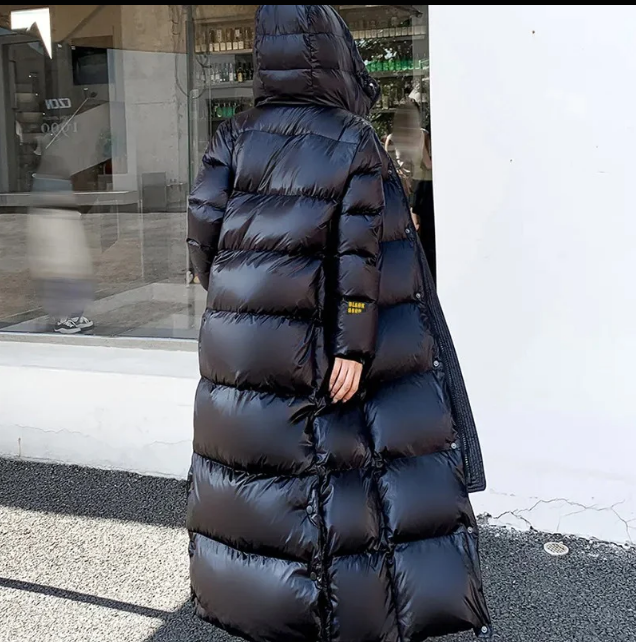 Damska Lekka Kurtka Puffer | Zimowa - Długa