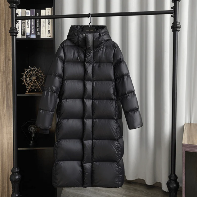Damska Lekka Kurtka Puffer | Zimowa - Długa